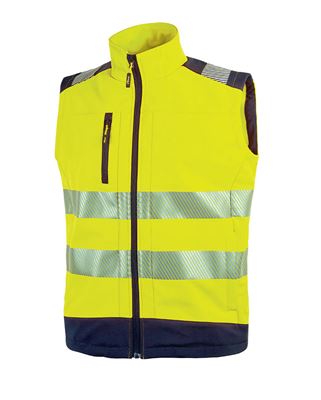 Dany fluo yellow softshell high visibility vest