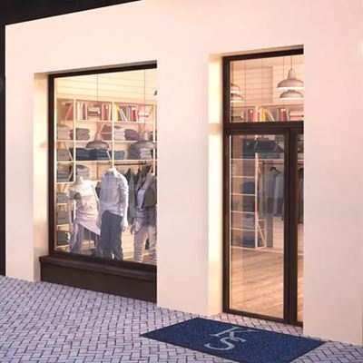 Scratching mat with logo, 115x240 cm, borders