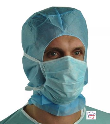 Kolmi surgical mask type IIR blue with straps, box of 50