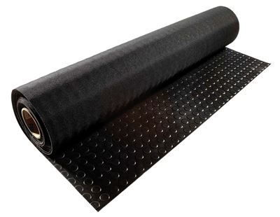 Padded rubber mat 1,20x10m black