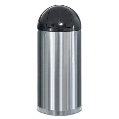 Rubbermaid Easy Push bin round 56 L stainless steel