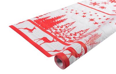 Christmas tablecloth red decor 1,18x25m