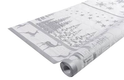 Tablecloth Christmas decor silver 1,18x25m
