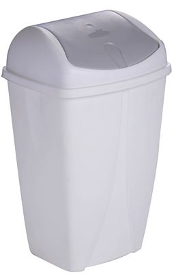 Trash can 35 liters white lid gray