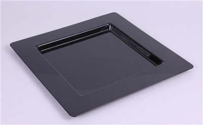 Disposable plate in black carree prestige package 72
