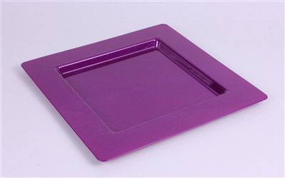 Under purple square plastic plate by 72
