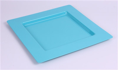 Turquoise square plastic underplate x 72