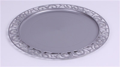 Round plastic silver underplate x 72
