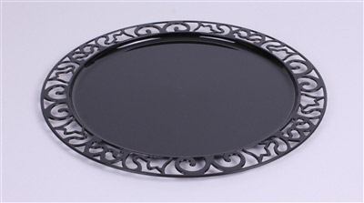 Round black plastic underplate x 72