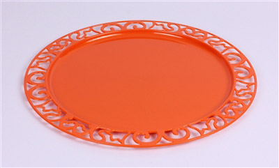 Round orange plastic underplate x 72