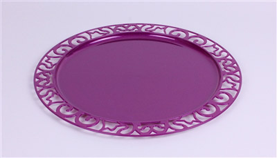 Round purple plastic underplate x 72