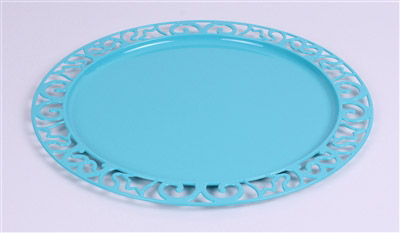 Round turquoise plastic underplate x 72
