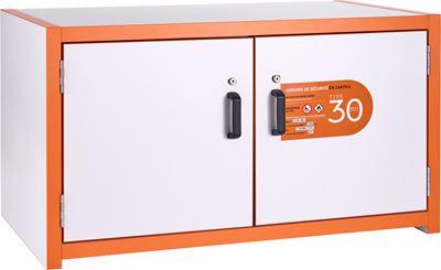 Low cabinet for flammable products, 2 doors