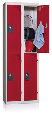 Cloakroom Multicase 2 squares superimposed 2 columns width 400mm
