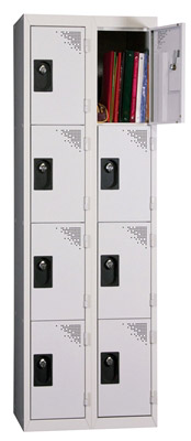 Cloakroom Multicase 4 squares superimposed 2 columns width 400mm