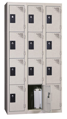 Cloakroom Multicase 4 squares superimposed 3 columns Width 400mm