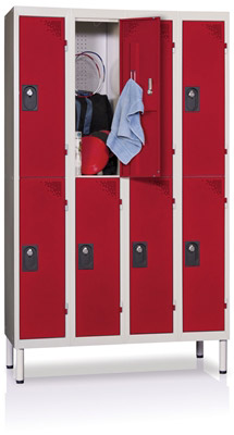 Cloakroom Multicase 2 superimposed boxes 4 columns width 300mm
