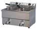 Electric fryer professional double sink with drain