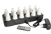 Set of 12 rechargeable LED candles