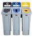 Slim Jim 3 flow selective sorting bin black, blue and yellow