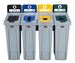 Slim Jim 4 flow selective sorting bin black, green, blue and yellow