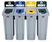 Slim Jim selective sorting bin 4 streams black, green, blue and yellow