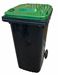 240L green 2-wheeled rubbish container
