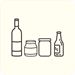 White recycling sticker for glass, 132x132 mm