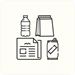 White recycling sticker for packaging, 132x132 mm