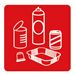 Red metal recycling magnet, 90x90 mm
