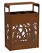 Cybel 3x60L Corten steel recycling bin with rectangular openings