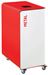 90L white metal recycling bin with wheels, cubatri