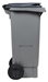 Waste container 2 wheels 80L gray front socket