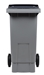 Waste container 2 wheels 80L gray front socket