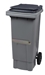 Waste container 2 wheels 80 Liters gray bar ventral