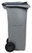 2 wheel waste container 240 liters gray front socket