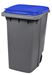 2 wheel waste container 340 liters blue lid front socket