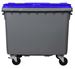 Roll container Rossignol 4 wheels 660 liters blue front socket