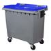 Waste container 770 liters 4 blue CV front wheel jack