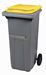 Rossignol 2-wheel 120L yellow trash container with belly bar