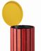 Zeno wooden outdoor trash can with yellow lid