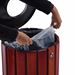 Zeno outdoor wooden trash can with black funnel lid