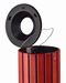 Zeno outdoor wooden trash can with black funnel lid