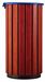 Zeno blue wooden outdoor trash can with funnel lid