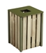 Outdoor trash timber 50L olive green Rossignol