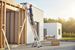 3-section extension ladder with rope, 8.85m, stabilizers