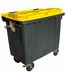 660L yellow 4-wheeled rubbish container