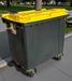 660L yellow 4-wheeled rubbish container
