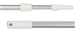 Telescopic aluminum handle 2 x 2 m cap screws