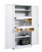 Metal cabinet with hinged doors